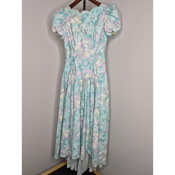 Alfred Angelo Dresses & Skirts - Vintage 80s Alfred Angelo Cotton Garden Party Dress Floral Summer Tea Size 4/6 S